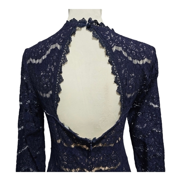 Trixxi Blue Lace Overlay Party Dress Juniors Size M - Picture 6 of 9